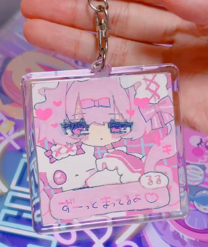 イラスト原画入りキーホルダー♡