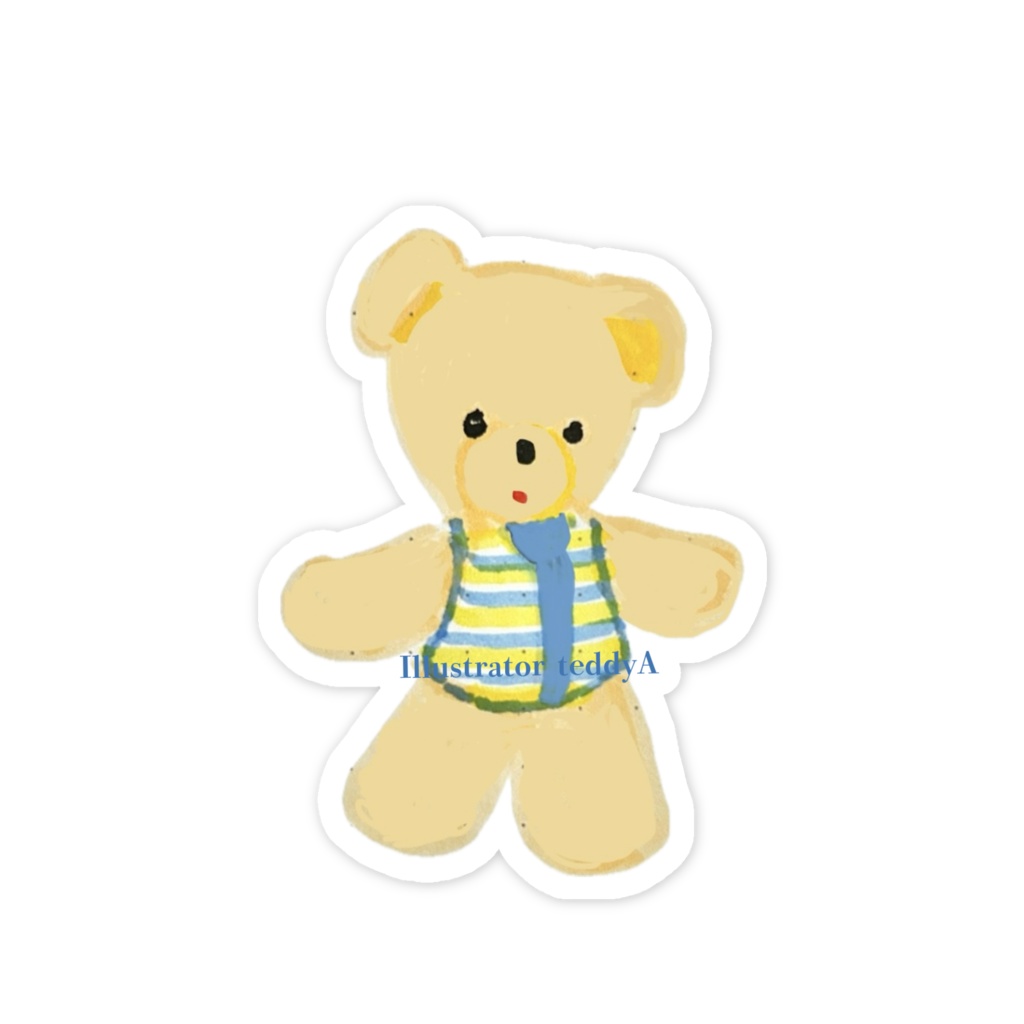 デビュー待ちベア スマホステッカー縦