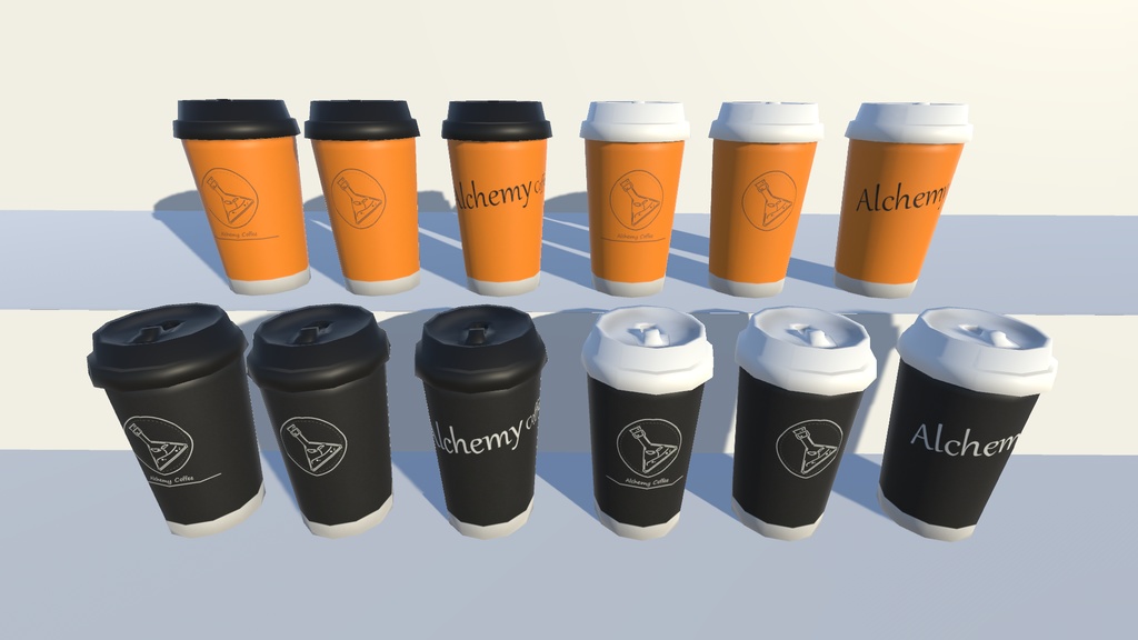 【選べる48種】オリジナル3Dコーヒーカップモデルセット【Unity向け】