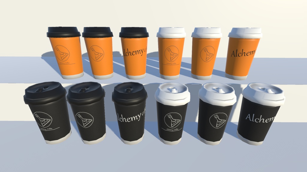 【選べる48種】オリジナル3Dコーヒーカップモデルセット【Unity向け】