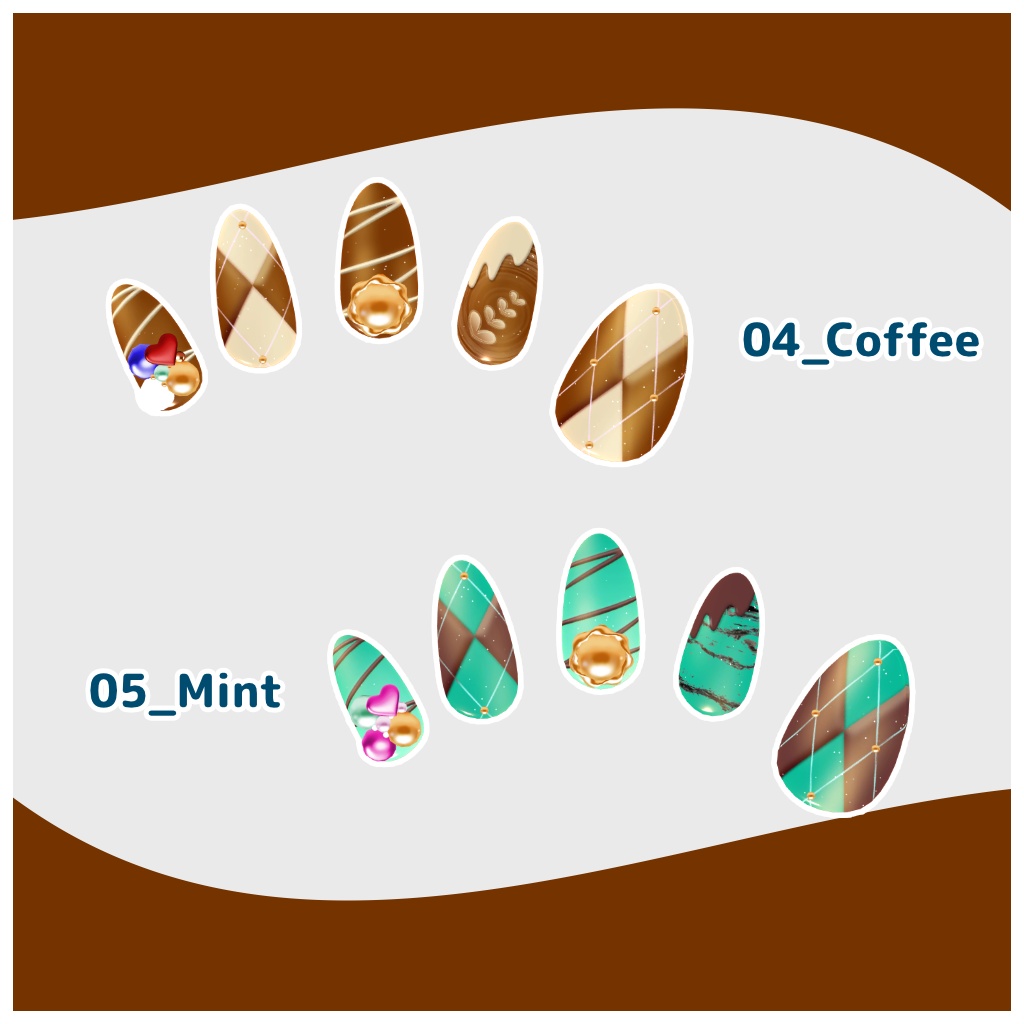 【期間限定SALE🌟】【Bodyset2対応】Choco Holic Nails【5 Colors】