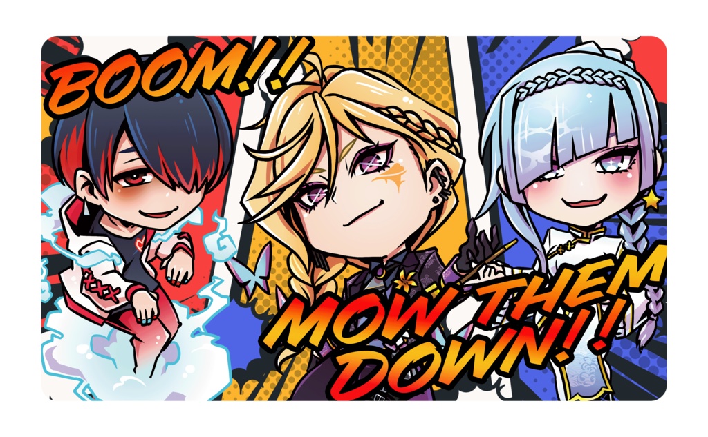 コラボプレイマット! 蜂水虚×水影凪ルカ×幽希クロ 全4種