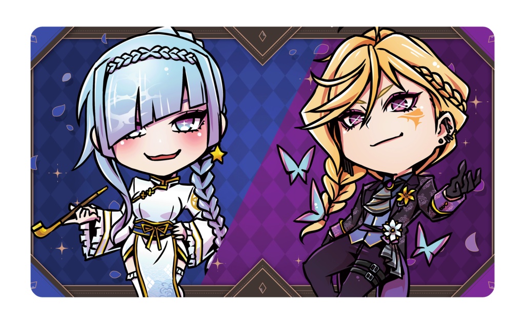 コラボプレイマット! 蜂水虚×水影凪ルカ×幽希クロ 全4種