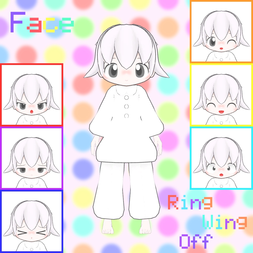 オリジナル3Dモデル「あああ」VRChat&Cluster対応アバター