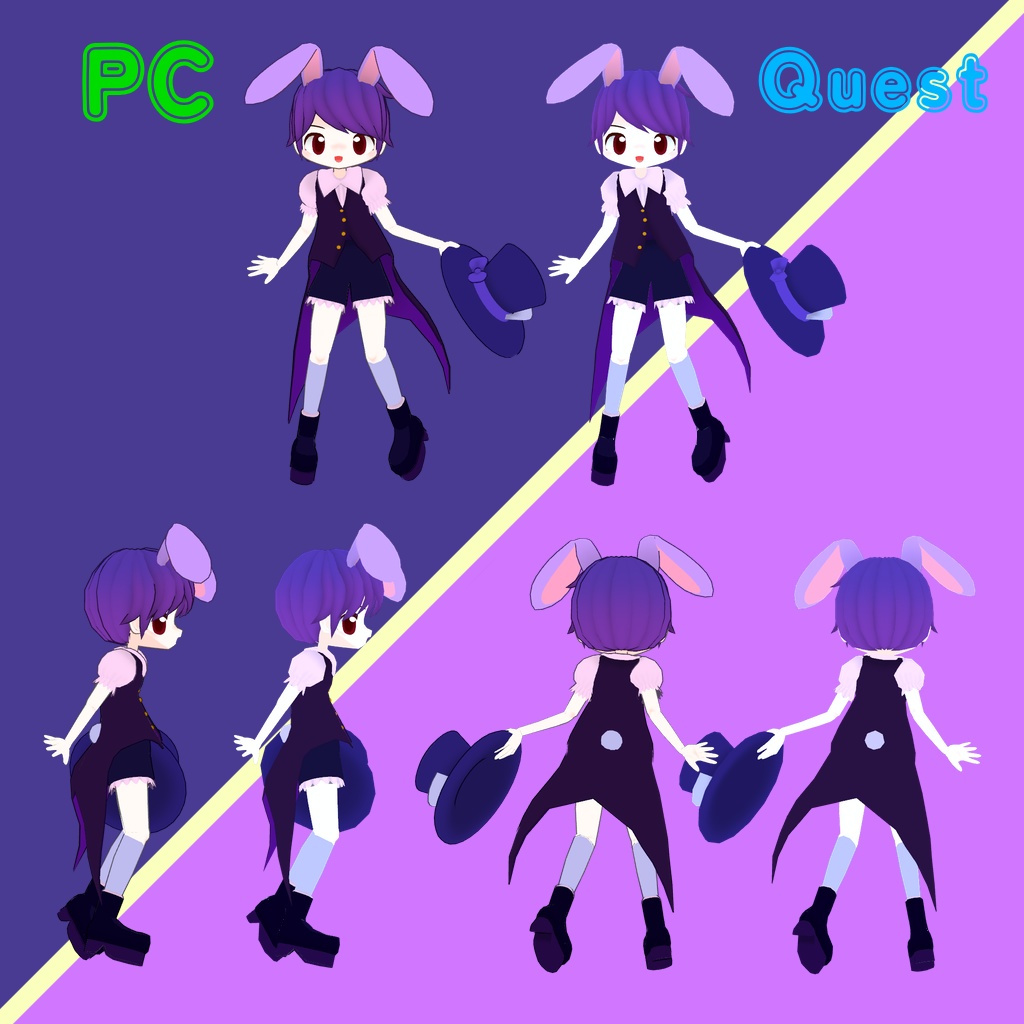 オリジナル3Dモデル「ロロ」VRChat&Cluster対応アバター