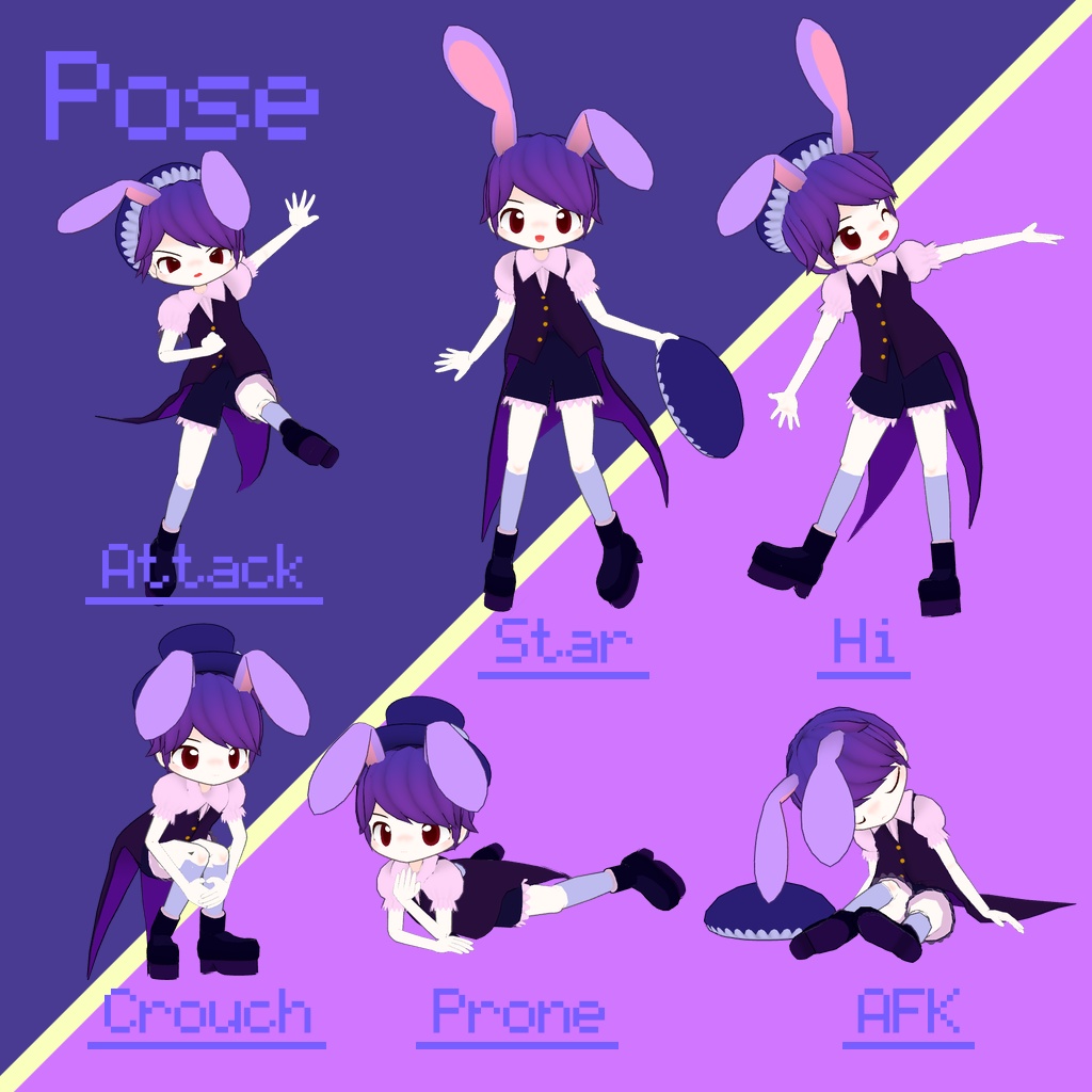 オリジナル3Dモデル「ロロ」VRChat&Cluster対応アバター