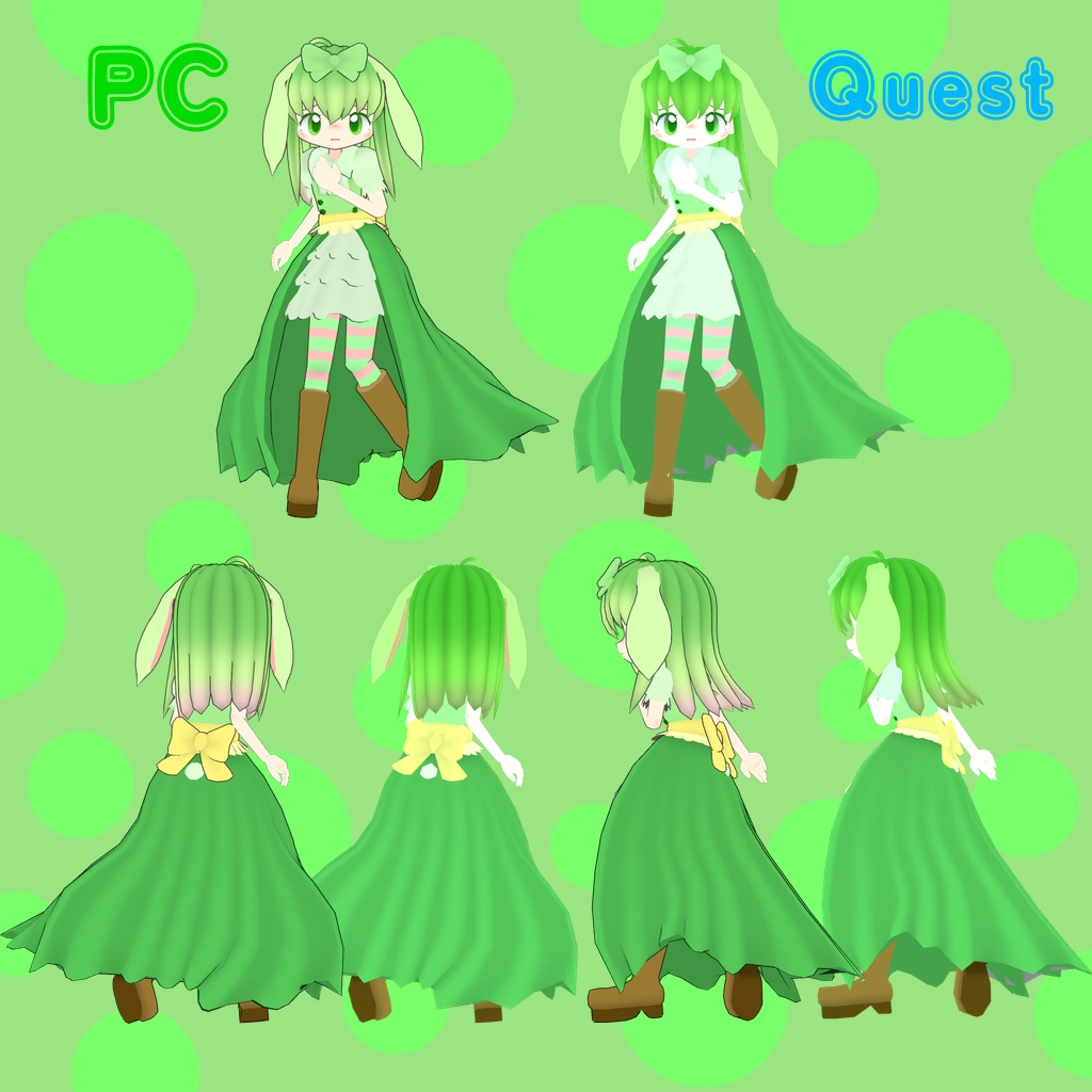 オリジナル3Dモデル「りり」VRChat&Cluster対応アバター