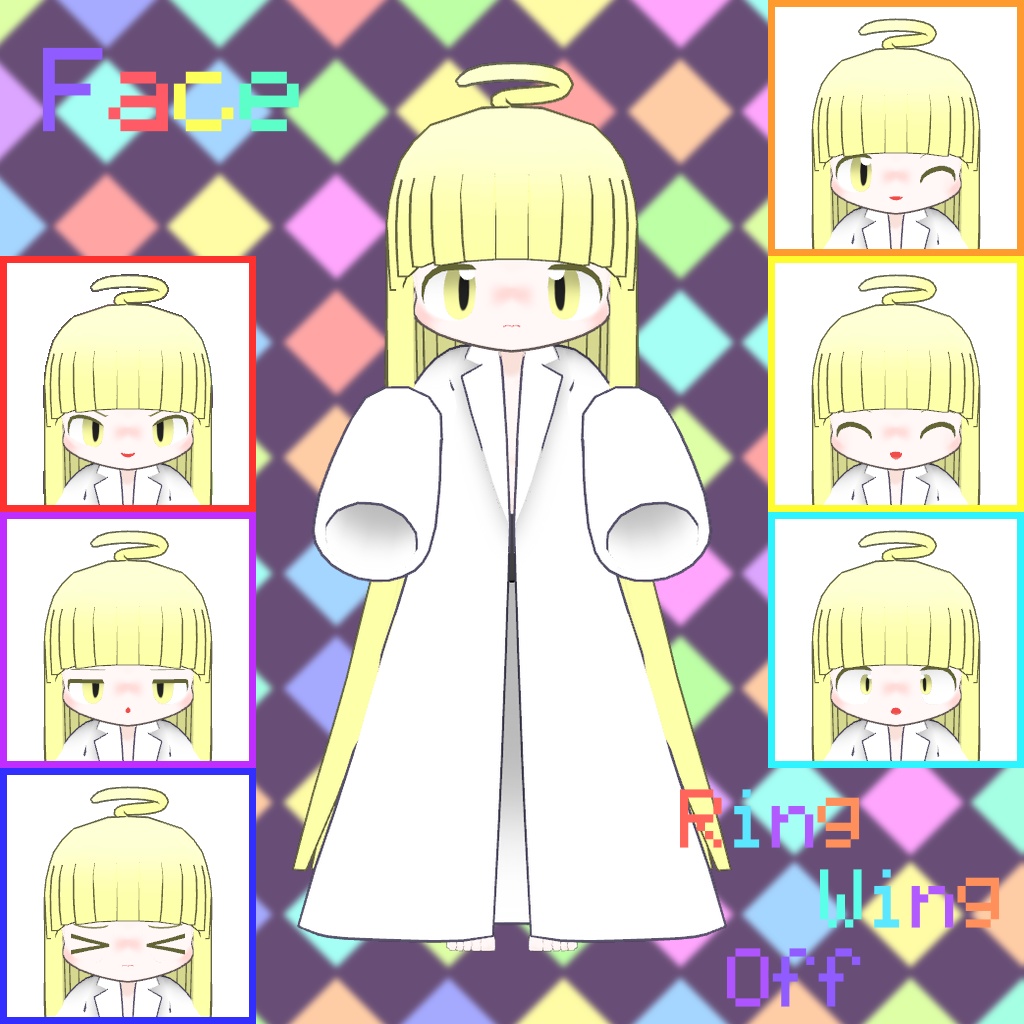 オリジナル3Dモデル「ぴぴぴ」VRChat&Cluster対応アバター