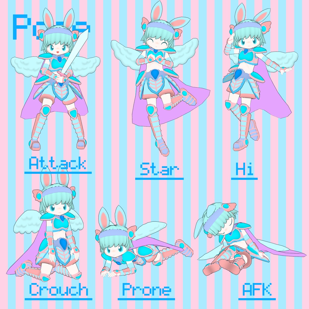 オリジナル3Dモデル「セセ」VRChat&Cluster対応アバター