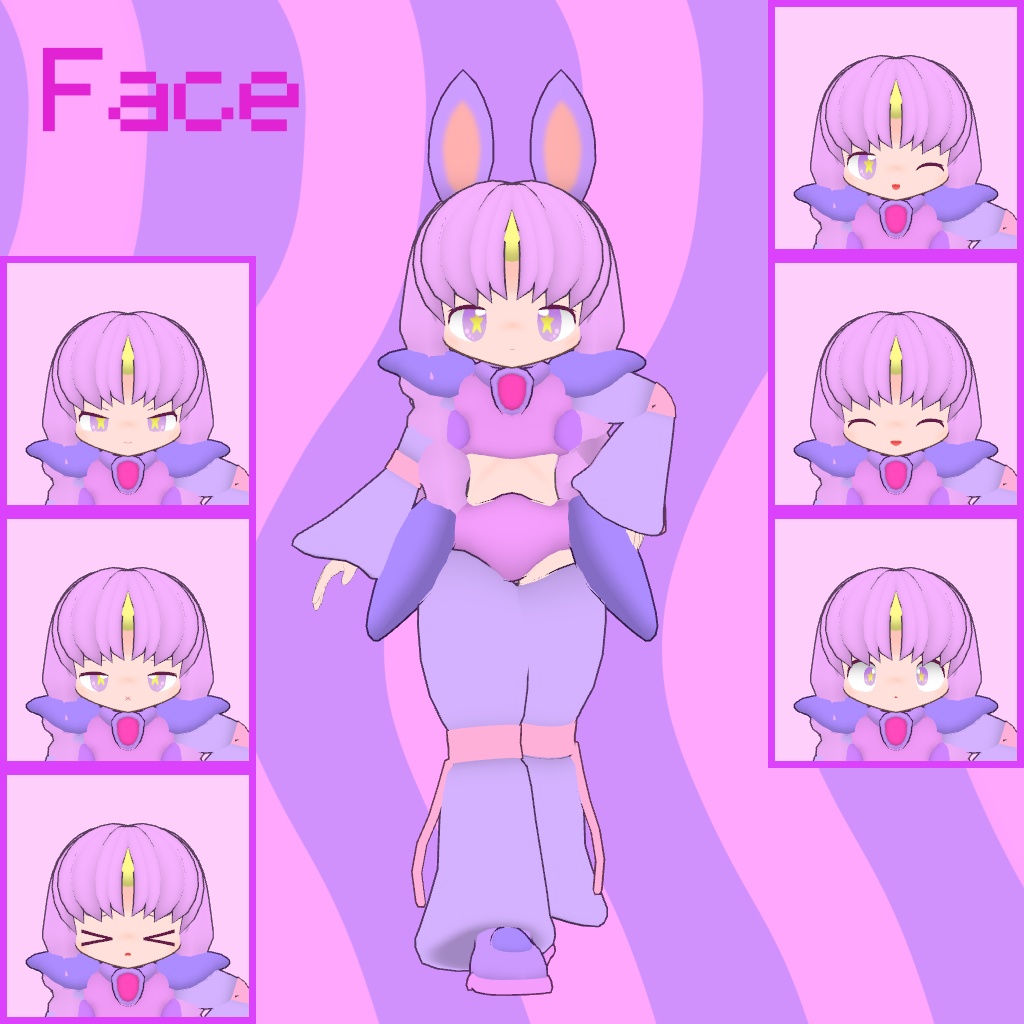 オリジナル3Dモデル「ミュミュ」VRChat&Cluster対応アバター