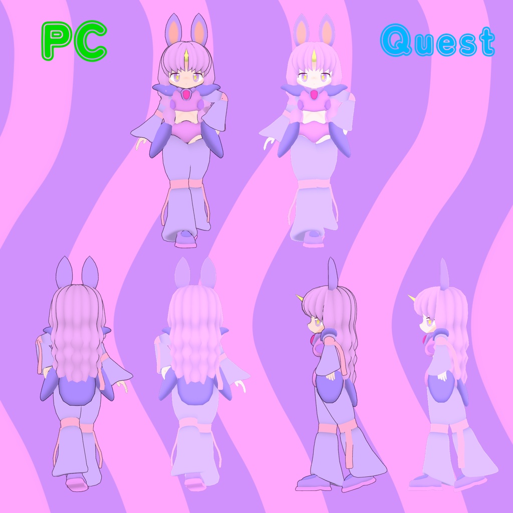 オリジナル3Dモデル「ミュミュ」VRChat&Cluster対応アバター