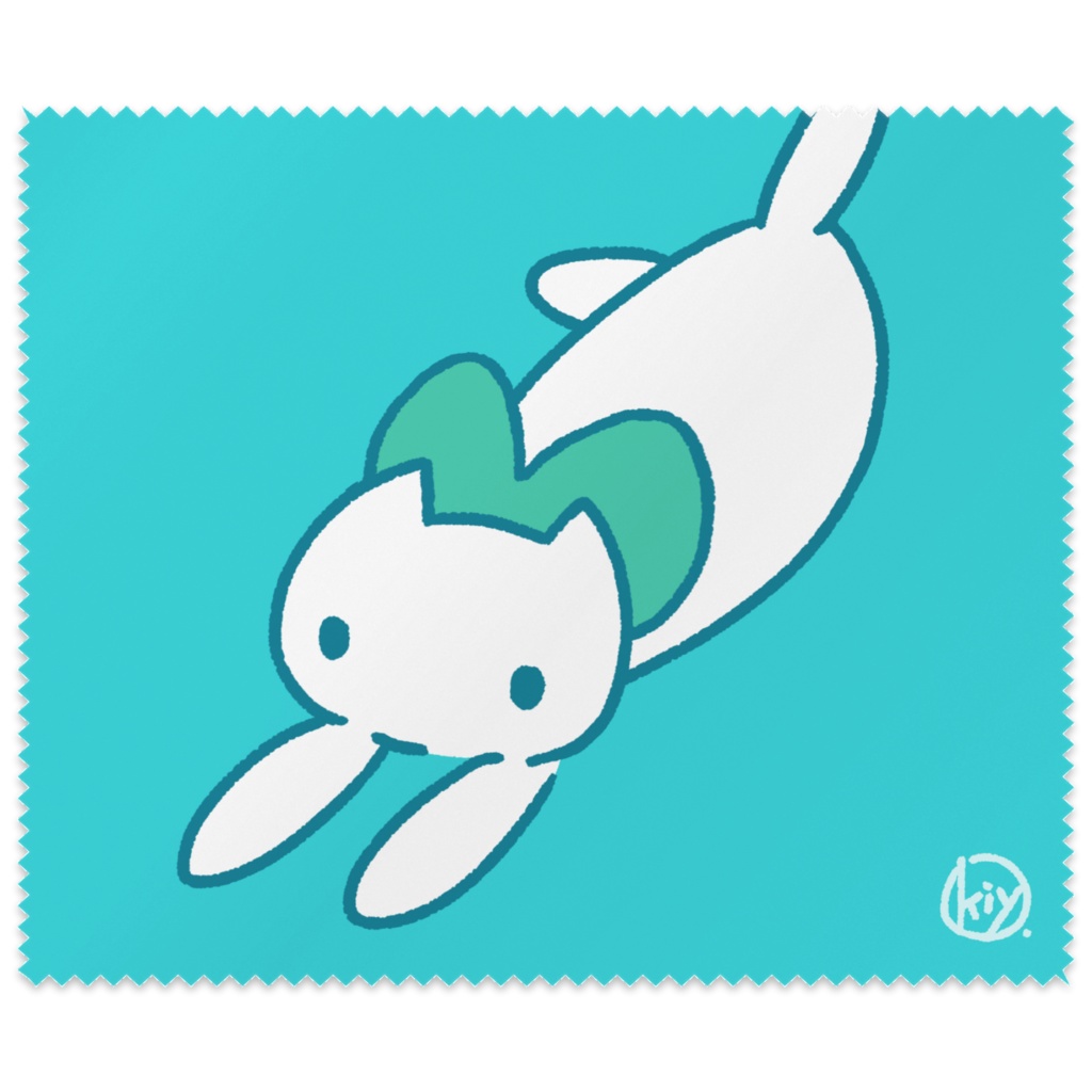 ねこめがね拭きブルー
