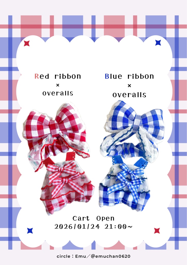 ribbon × overalls