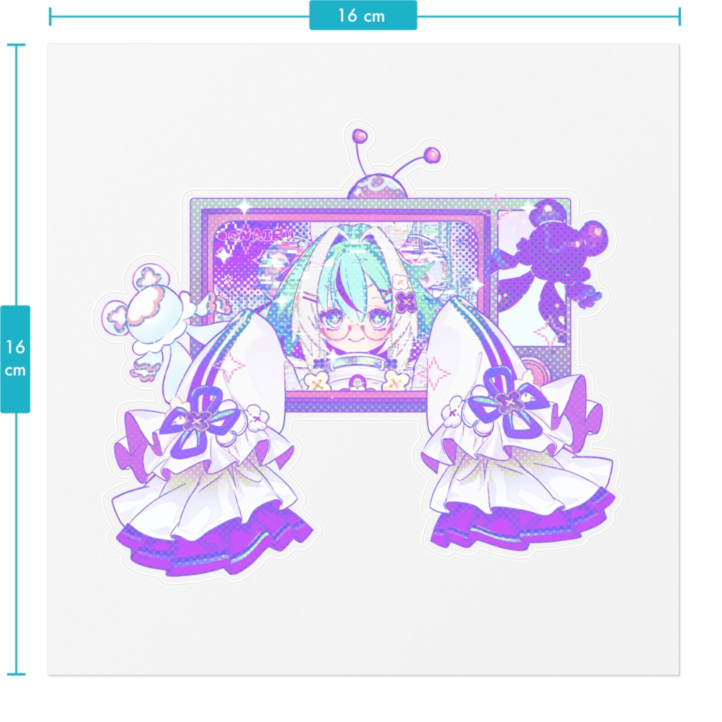 屮ゐ十ぱら 飛び出しステッカー