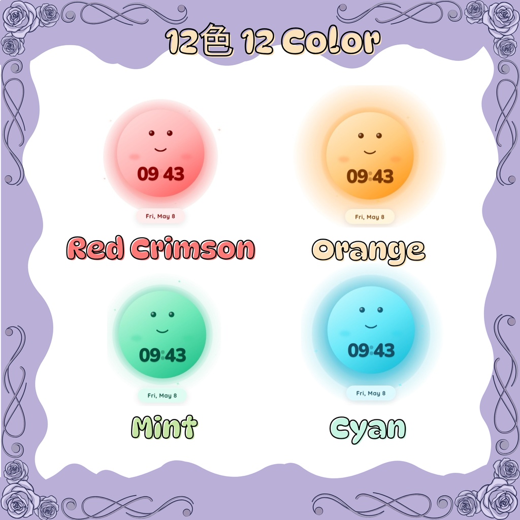【OBS素材】ふわふわ動くデジタル時計 12色 (HTML Clock for VTuber/Streamer) Overlay for YouTube & Twitch