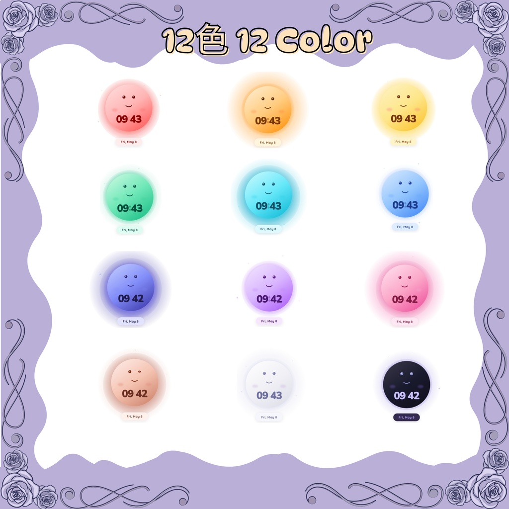 【OBS素材】ふわふわ動くデジタル時計 12色 (HTML Clock for VTuber/Streamer) Overlay for YouTube & Twitch