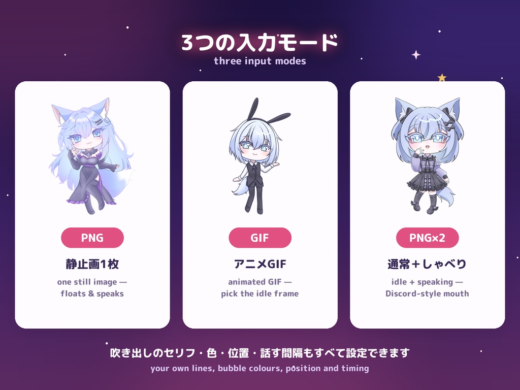 【Windows用ツール】マスコットメーカー — キャラ画像1枚でしゃべる配信マスコットが作れる / Mascot Maker: turn one character image into a talking desktop & stream mascot
