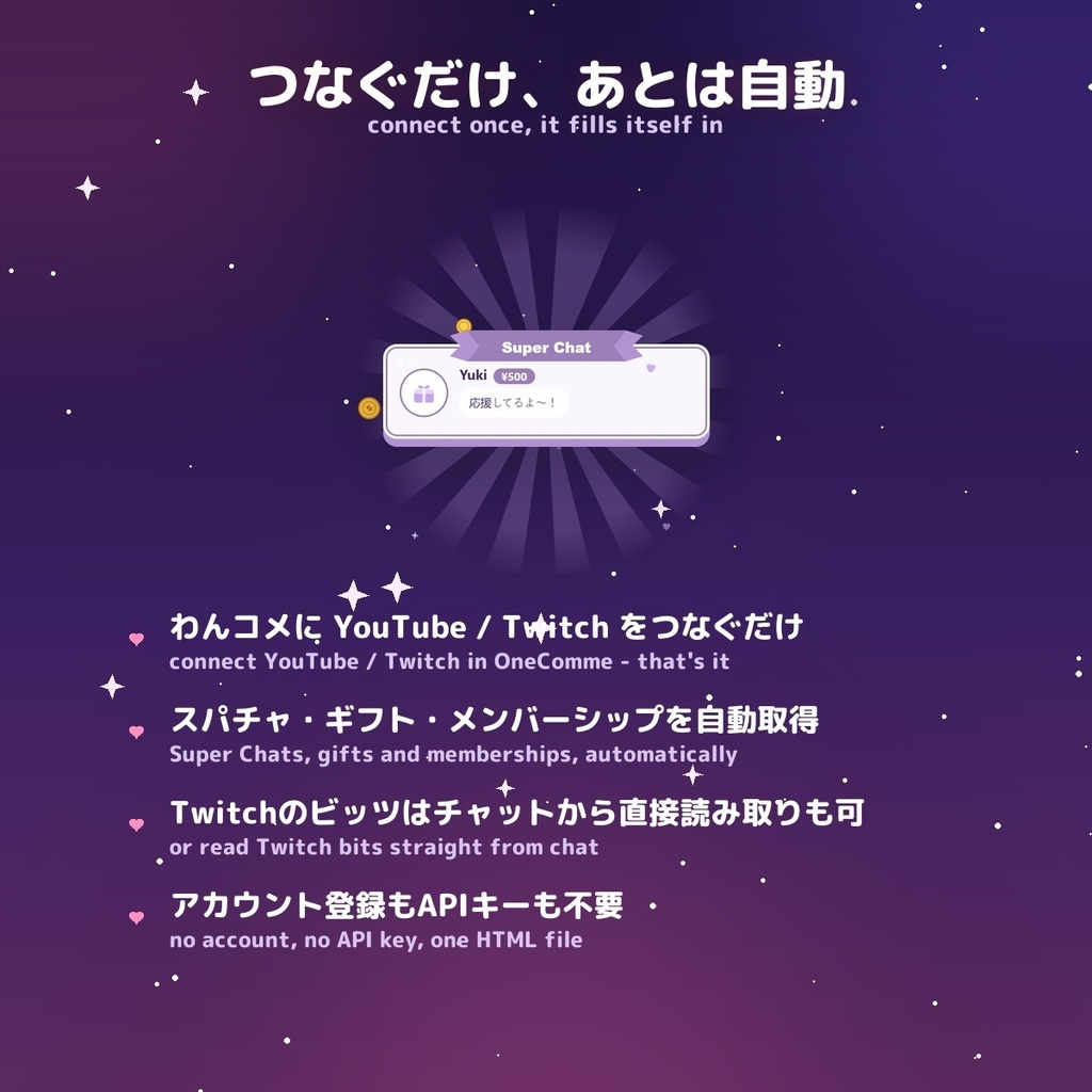 【投げ銭アラート】コインシャワー スパチャ・ギフト演出 / Donation Alert Coin for OBS — 金額でSSR演出・16カラー × 日英(無料版あり・わんコメ / Twitch)