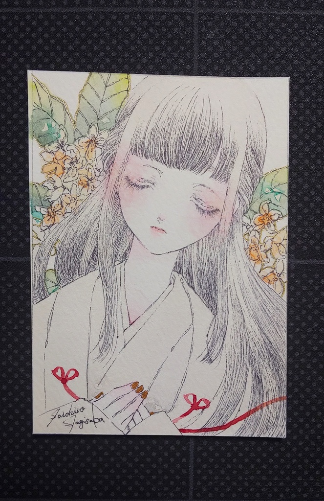 額装原画『花によせて―金木犀―』