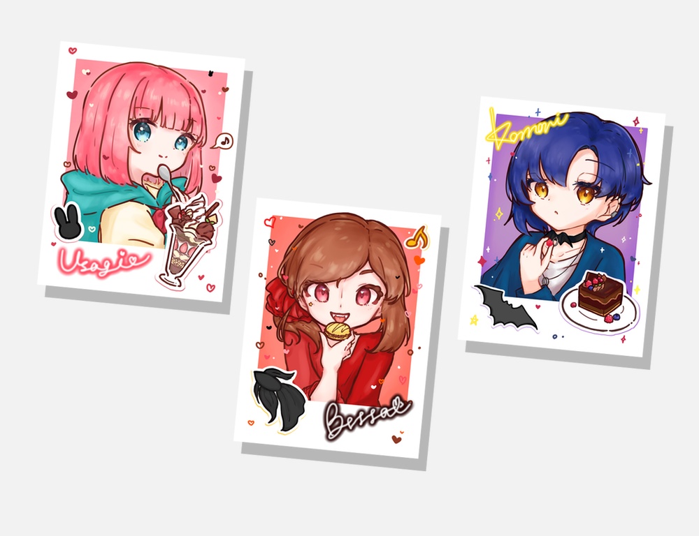 【非公式】チェキ風イラストカードセット-人狼サバイバル-