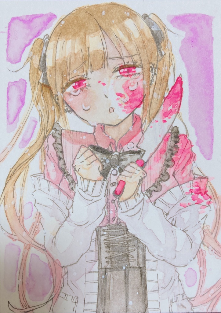【ミニ原画】🥺🔪な女の子