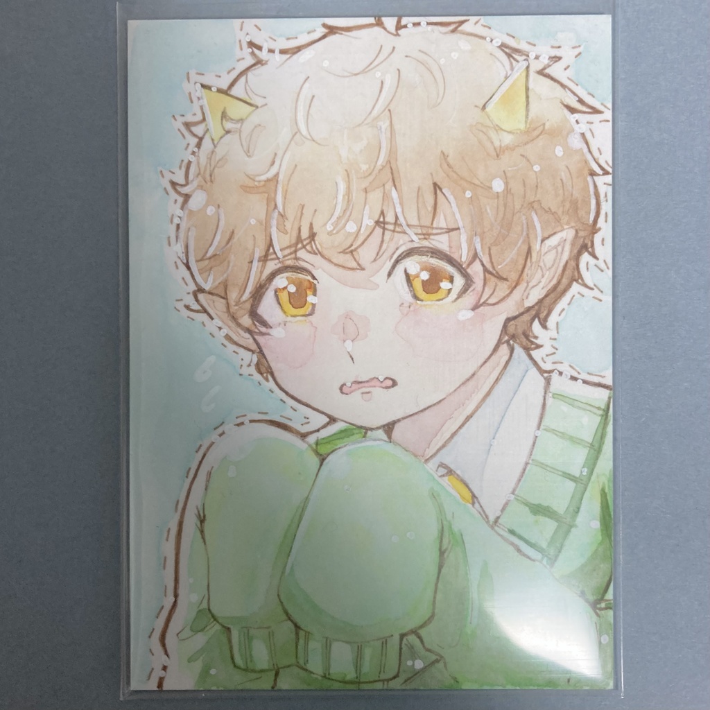 【ミニ原画】男子高校生鬼くん(黄)