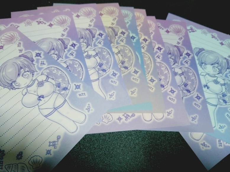 【グラデ便箋】水着シフ+水着アルベルト