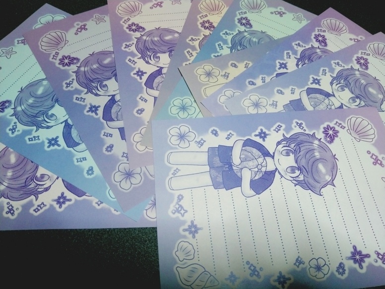 【グラデ便箋】水着シフ+水着アルベルト