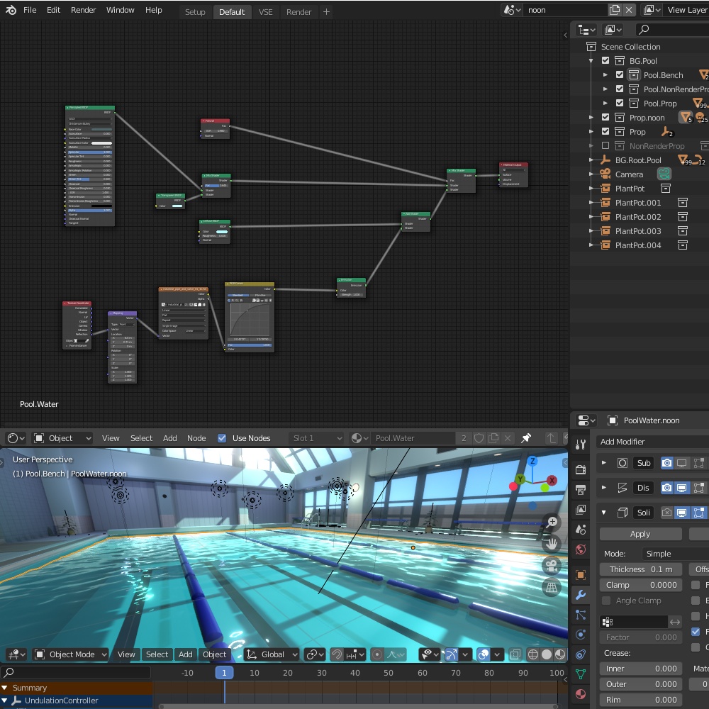 屋内プール背景CGモデルデータ