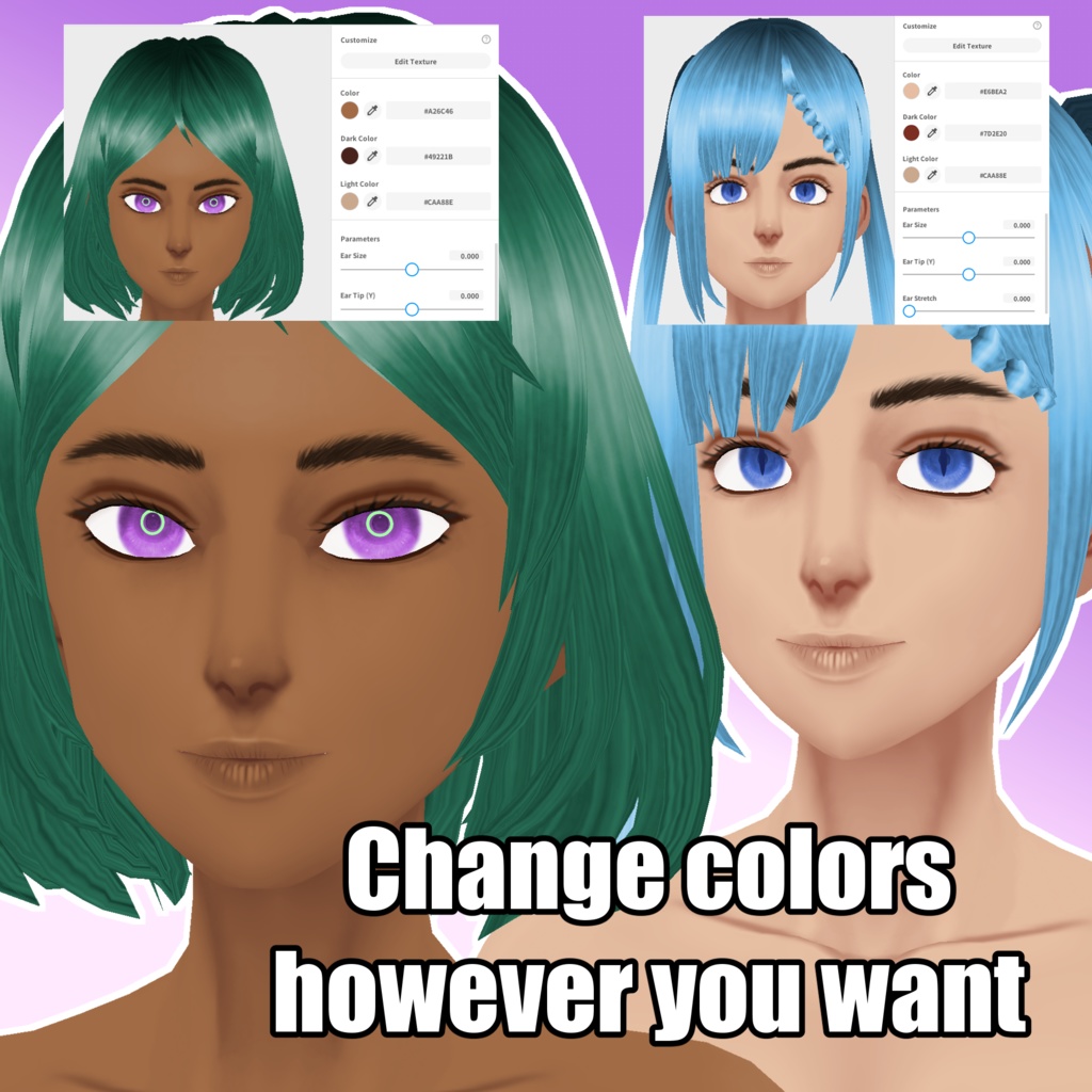 Painterly Face + Skin Textures for VRoid (Female) | VRoid用絵画風顔+肌テクスチャ(女性)