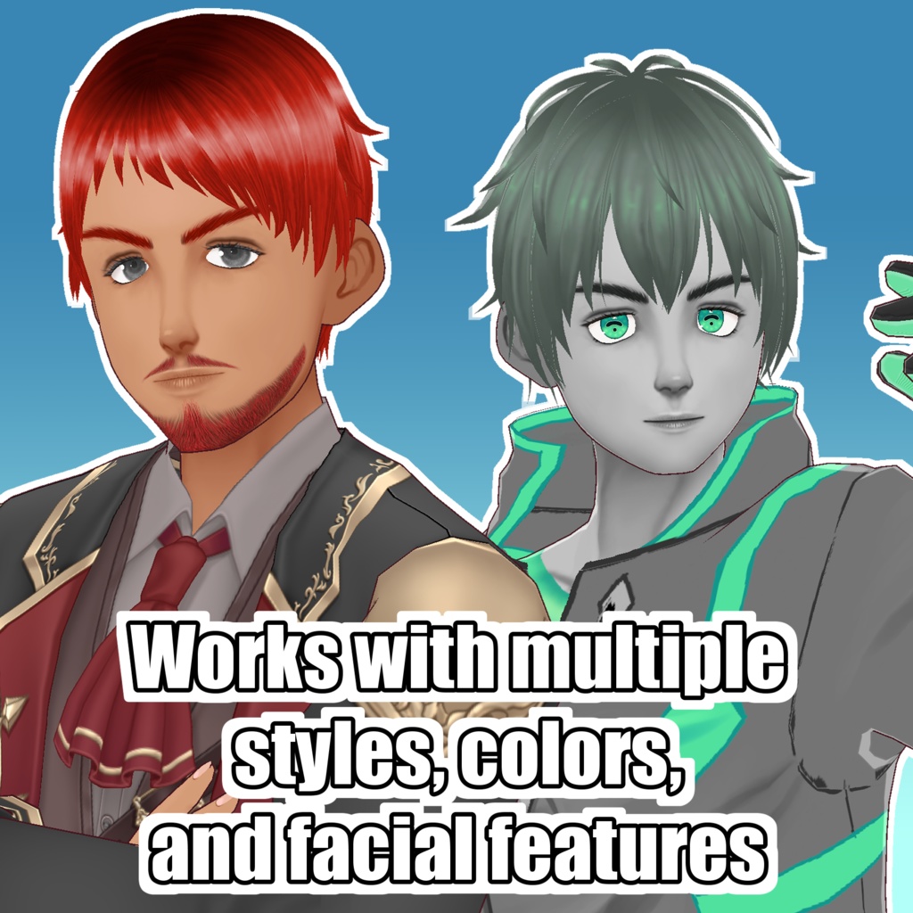 Painterly Face + Skin Textures for VRoid (Male) | VRoid用絵画風顔+肌テクスチャ(男性)