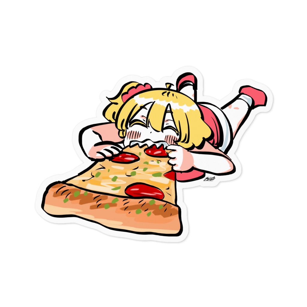 ピザが美味しいフロリダちゃん(ステッカー)
