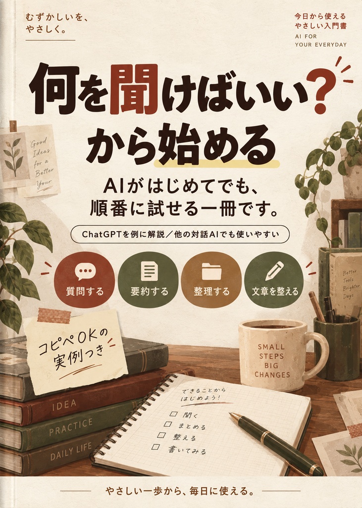 はじめてのAIの使いかた｜身近な文章で学ぶ実践ガイド