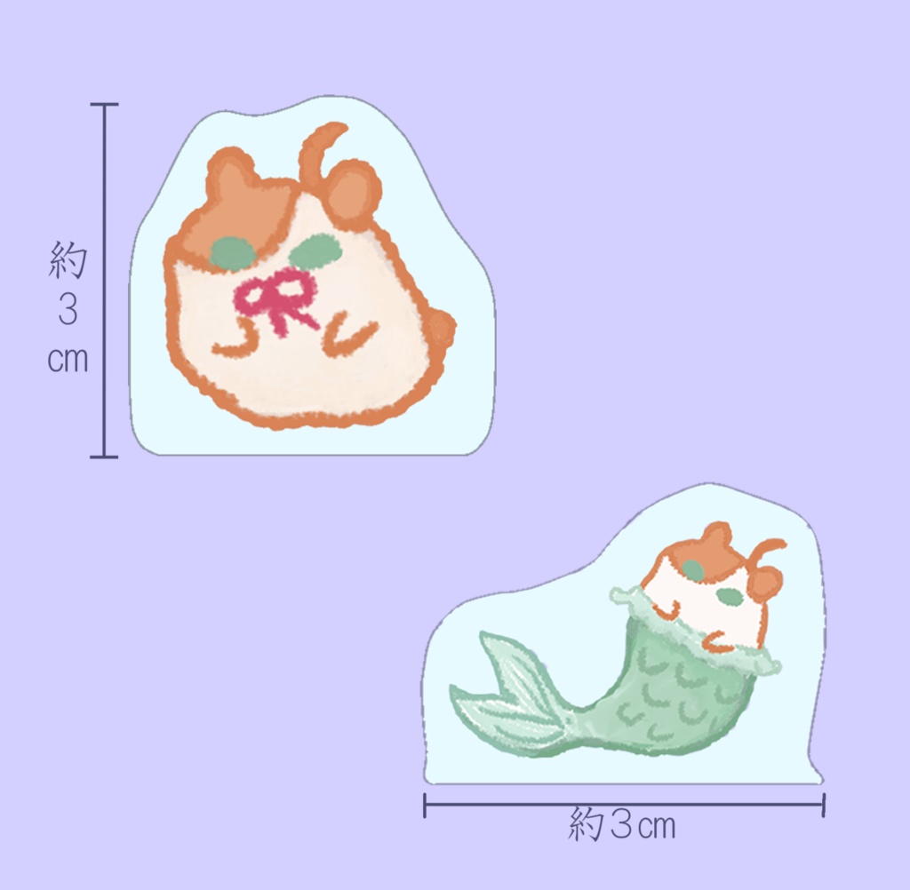 ヒナハムアクスタ（リボン／人魚）