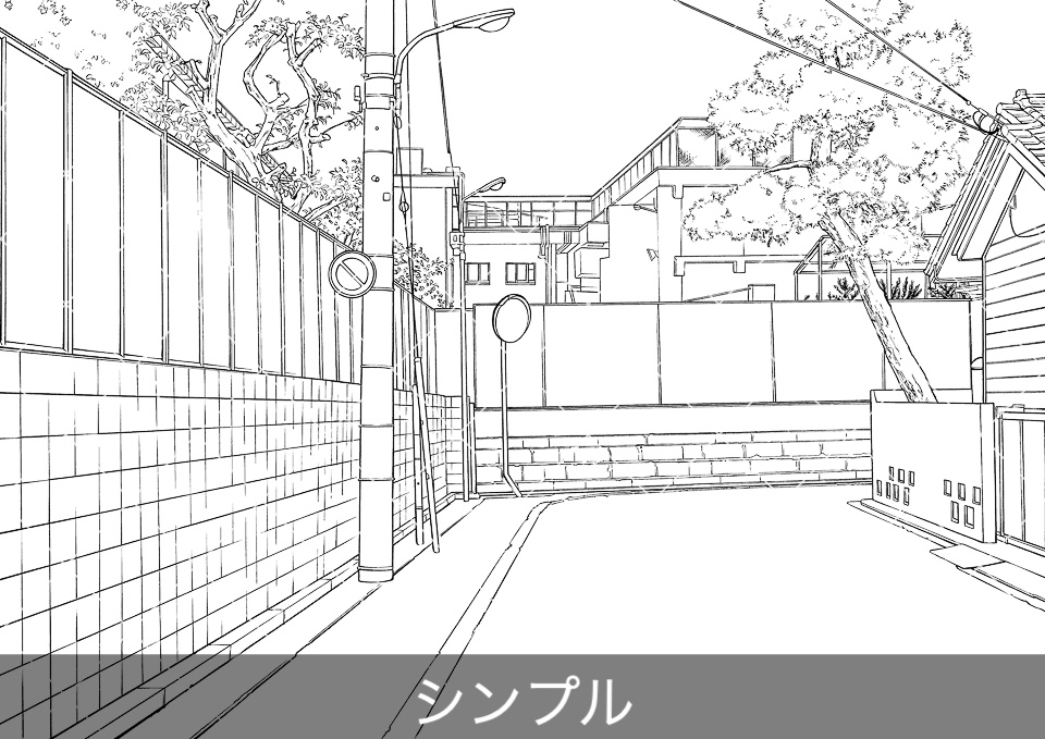 住宅街の通り(モブ付き)