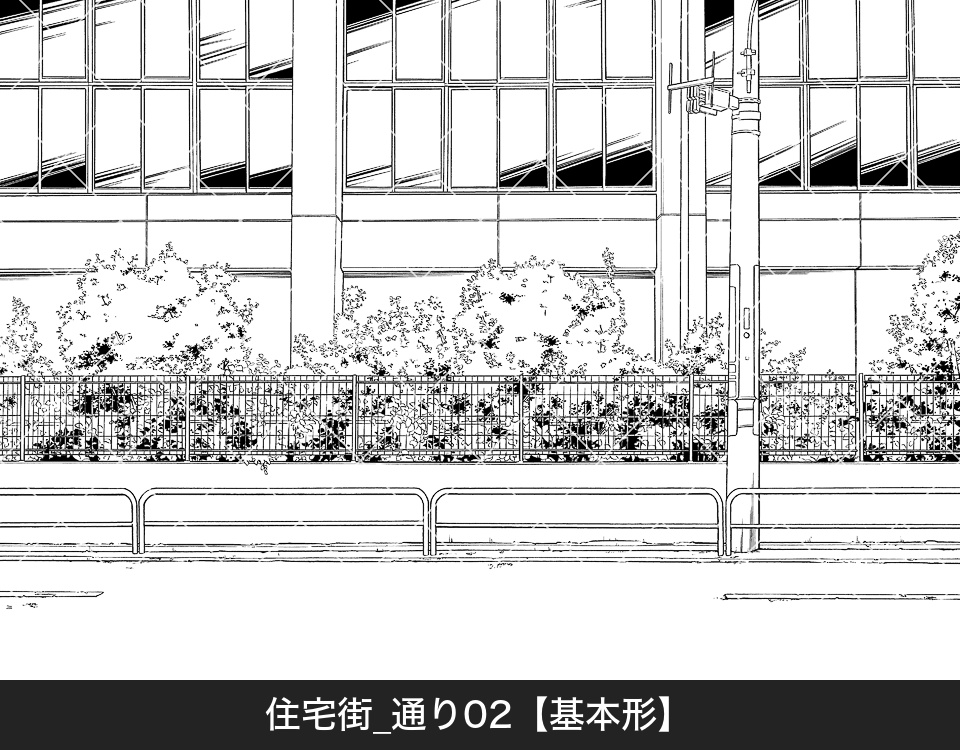 住宅街の通り2(モブ付き)