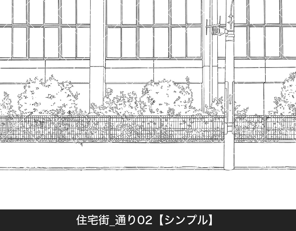 住宅街の通り2(モブ付き)