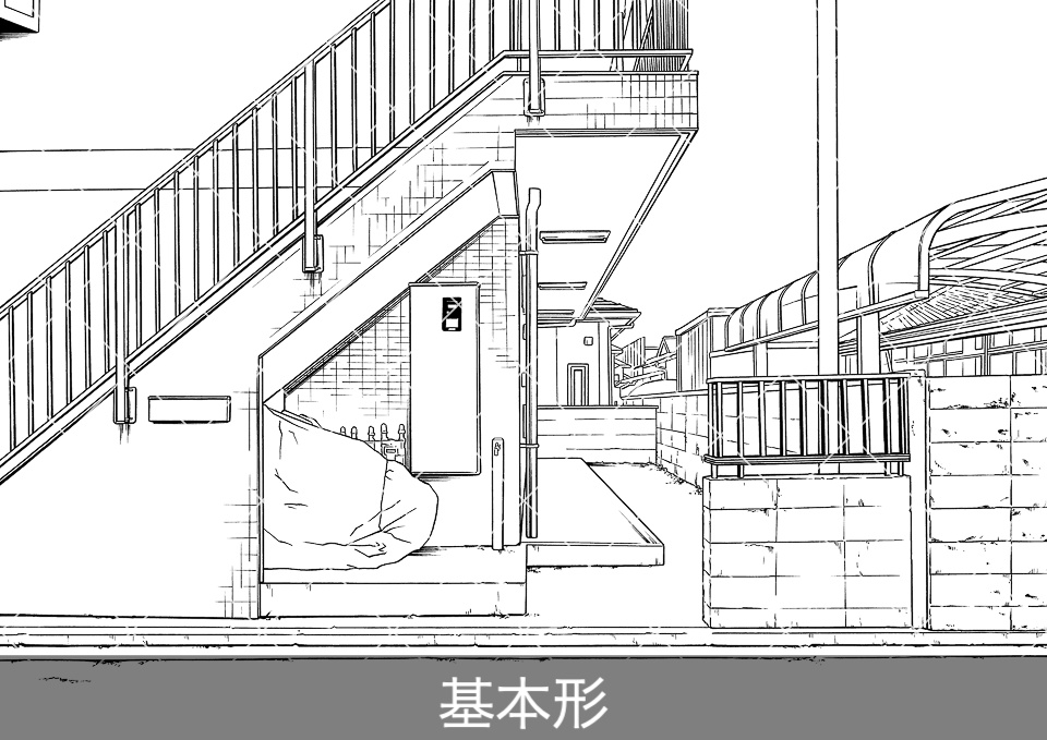 アパート前(アタリ付き)