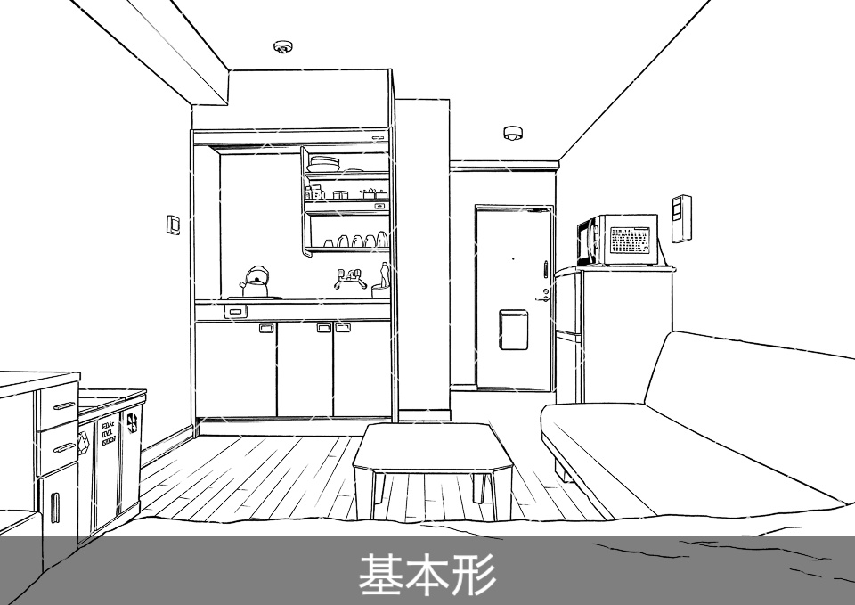 アパート室内2(アタリ付き)