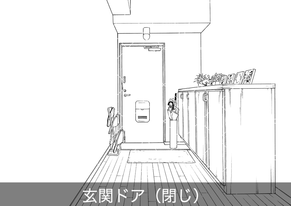 マンション玄関(アタリ付き)