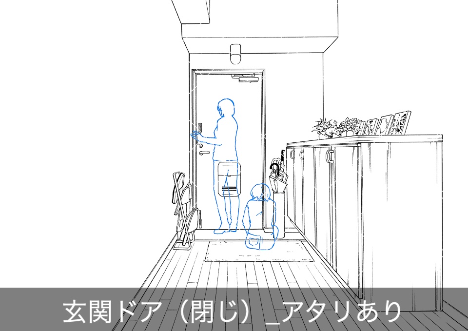 マンション玄関(アタリ付き)