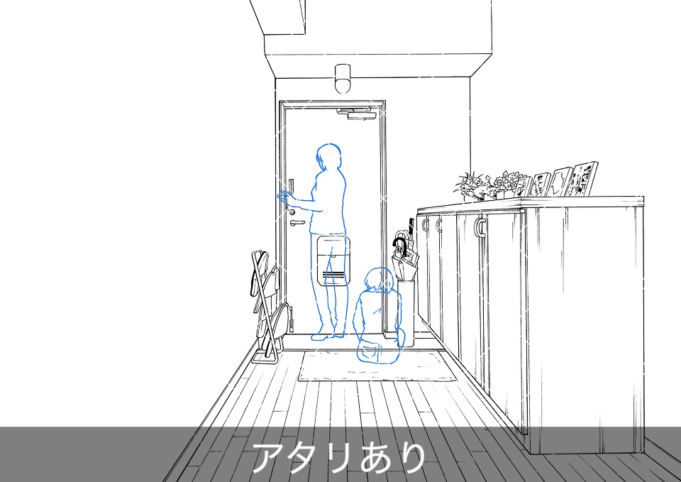 マンション玄関(アタリ付き)