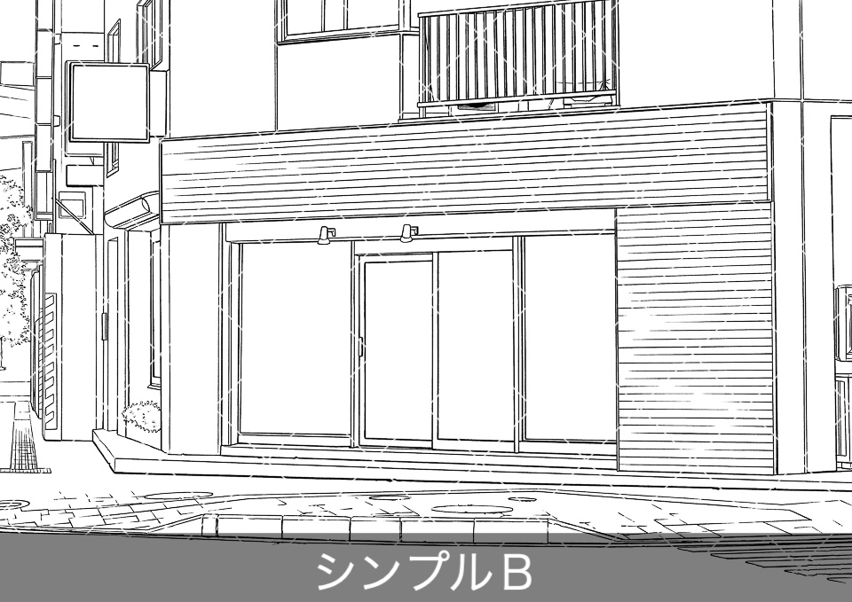 カフェ外観(モブ付き)