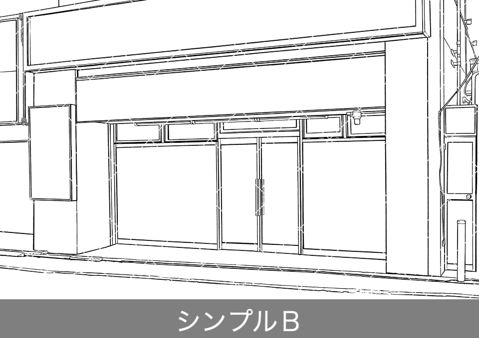 コンビニエンスストア外観2(モブ付き)