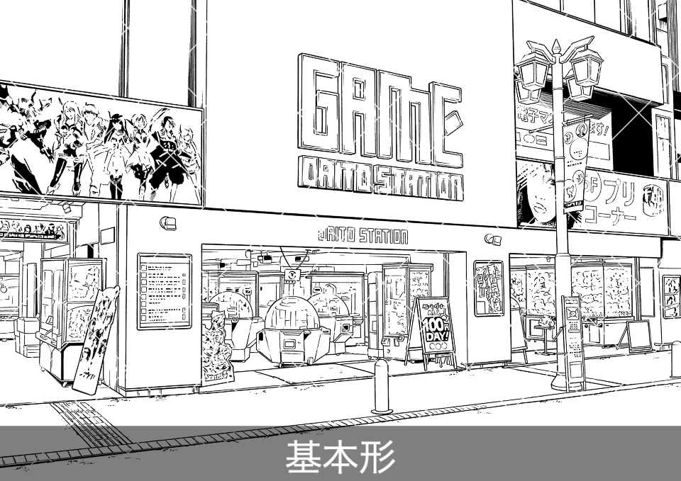 ゲームセンター外観2(モブ付き)