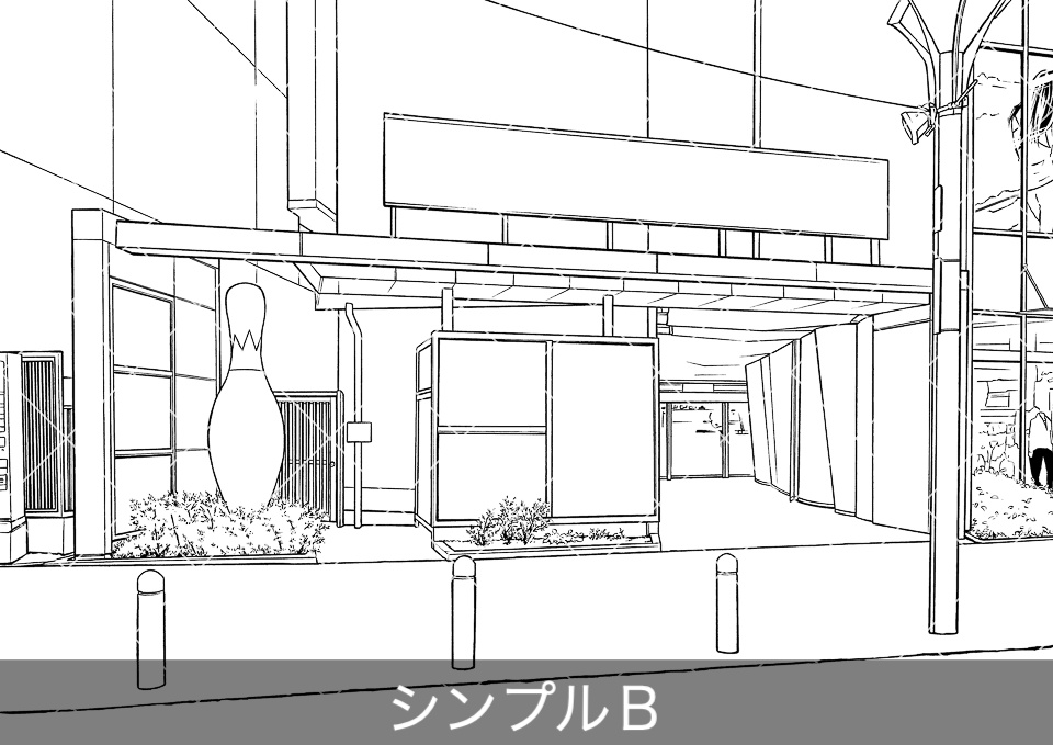 アミューズメント店の外観(モブ付き)