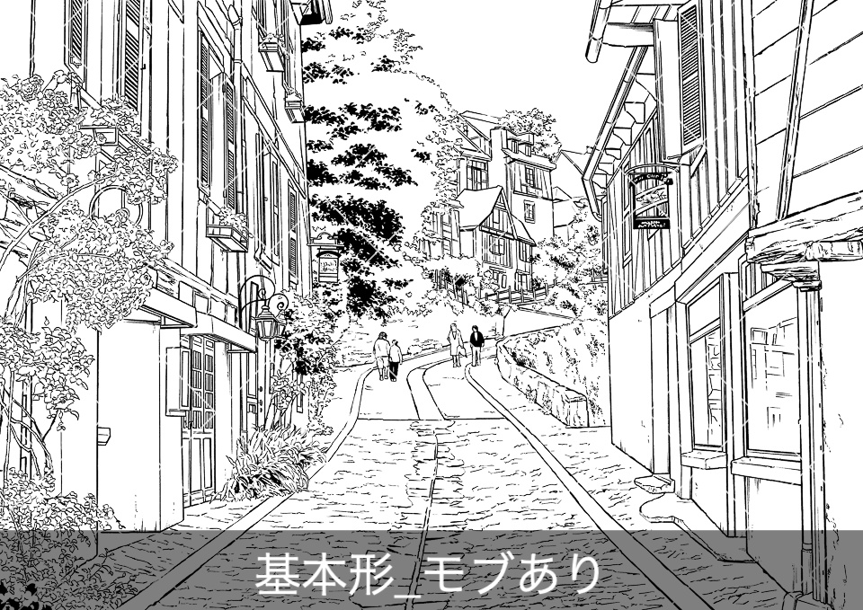 ヨーロッパ・旧市街の通り3(モブ付き)