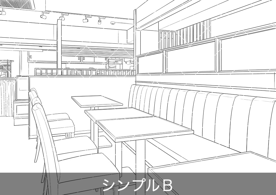 ファミリーレストラン店内2(アタリ付き)