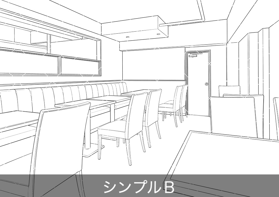 ファミリーレストラン店内(アタリ付き)