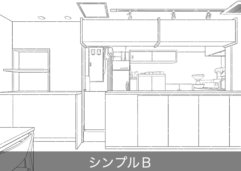 カフェ店内(アタリ付き)